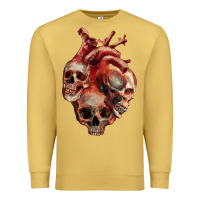 Antique Gold Heart Skulls Premium Sweatshirt - RanaPortraitStore