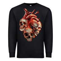 Black Heart Skulls Premium Sweatshirt - RanaPortraitStore