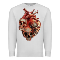 Dove Grey Heart Skulls Premium Sweatshirt - RanaPortraitStore