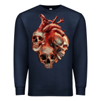Navy Heart Skulls Premium Sweatshirt - RanaPortraitStore