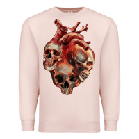 Pale Pink Heart Skulls Premium Sweatshirt - RanaPortraitStore