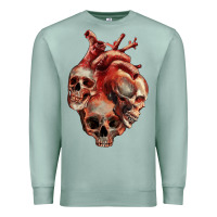 Seafoam Heart Skulls Premium Sweatshirt - RanaPortraitStore