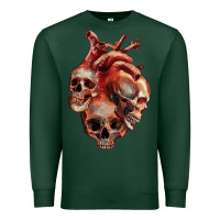 Sports Green Heart Skulls Premium Sweatshirt - RanaPortraitStore