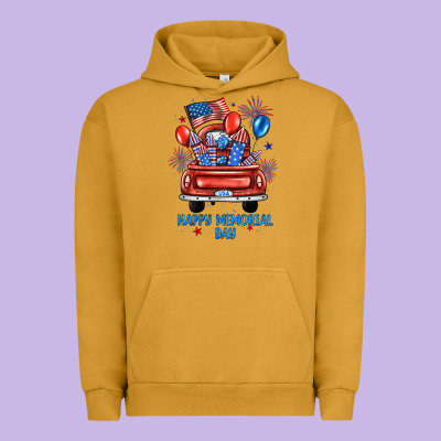Happy Memorial Day Farm Truck Urban Hoodie Designed By Jahusdesignshop