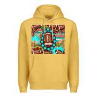 Antique Gold football leopard turquoise gemstone sunflower Premium Hoodie - JahusDesignShop