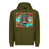 Army Green football leopard turquoise gemstone sunflower Premium Hoodie - JahusDesignShop