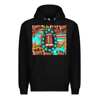 Black football leopard turquoise gemstone sunflower Premium Hoodie - JahusDesignShop