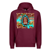 Burgundy football leopard turquoise gemstone sunflower Premium Hoodie - JahusDesignShop