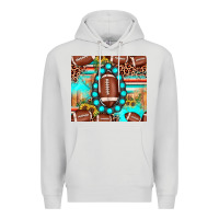 Dove Grey football leopard turquoise gemstone sunflower Premium Hoodie - JahusDesignShop