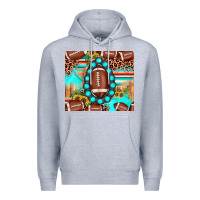 Heather Grey football leopard turquoise gemstone sunflower Premium Hoodie - JahusDesignShop