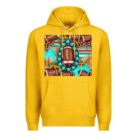 Lemon football leopard turquoise gemstone sunflower Premium Hoodie - JahusDesignShop