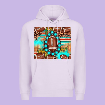 Football Leopard Turquoise Gemstone Sunflower Premium Hoodie Designed By Jahusdesignshop