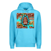 Ocean Blue football leopard turquoise gemstone sunflower Premium Hoodie - JahusDesignShop