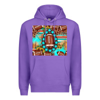 Purple football leopard turquoise gemstone sunflower Premium Hoodie - JahusDesignShop