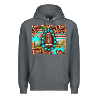 Rock football leopard turquoise gemstone sunflower Premium Hoodie - JahusDesignShop