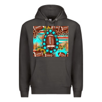 Smoke football leopard turquoise gemstone sunflower Premium Hoodie - JahusDesignShop