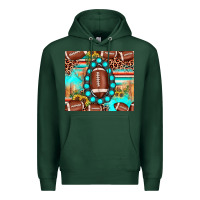 Sports Green football leopard turquoise gemstone sunflower Premium Hoodie - JahusDesignShop