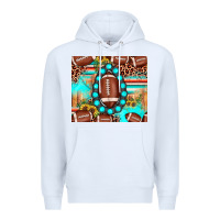 White football leopard turquoise gemstone sunflower Premium Hoodie - JahusDesignShop