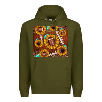 Army Green football leopard sunflower Premium Hoodie - JahusDesignShop