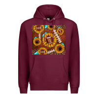 Burgundy football leopard sunflower Premium Hoodie - JahusDesignShop