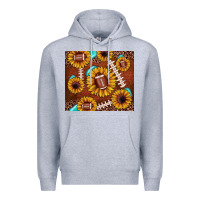 Heather Grey football leopard sunflower Premium Hoodie - JahusDesignShop