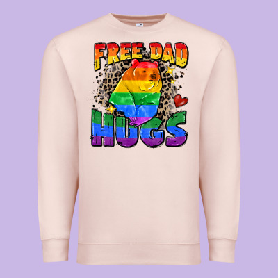 Free Dad Hugs Premium Sweatshirt Designed By Zillion Design Studio