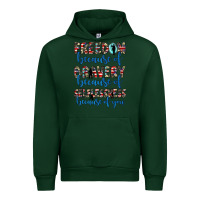 Forest Green freedom because of bravery because of selflessness because of you Urban Hoodie - JahusDesignShop