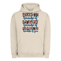 Pigment French Oak freedom because of bravery because of selflessness because of you Urban Hoodie - JahusDesignShop
