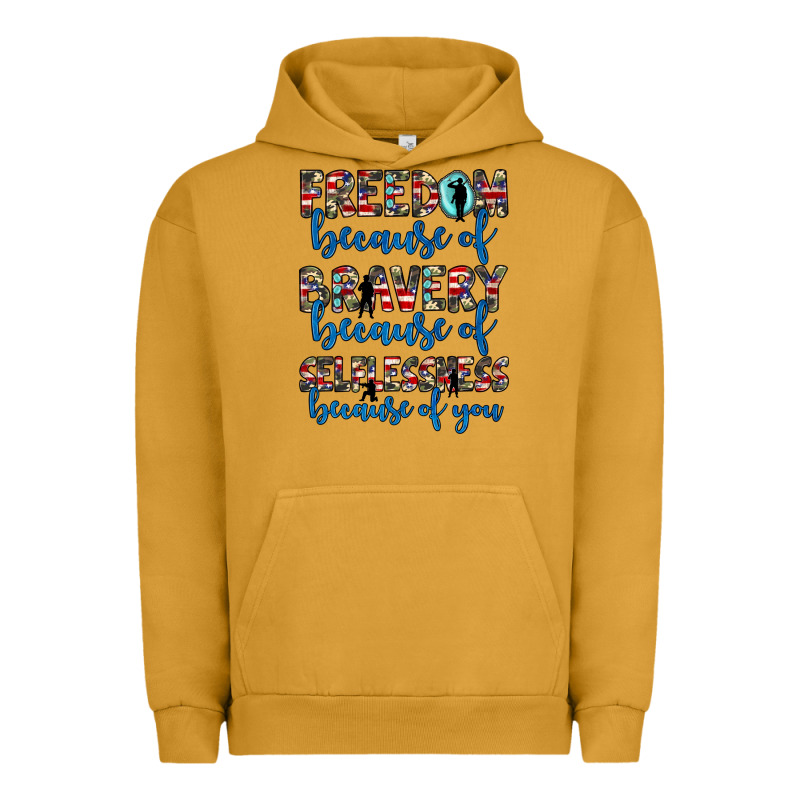 Freedom Because Of Bravery Because Of Selflessness Because Of You Urban Hoodie by JahusDesignShop | Teevron