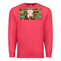 Cardinal Heifer With Sunflower And Serape Premium Sweatshirt - RanaPortraitStore