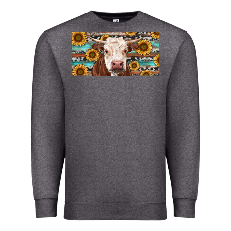 Heifer With Sunflower And Serape Premium Sweatshirt by RanaPortraitStore | Teevron