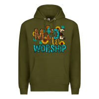 Army Green made to worship Premium Hoodie - Artiststas