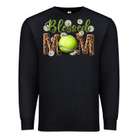 Black blessed mom with tennis and daisy Premium Sweatshirt - texasbilliewilder