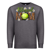 Charcoal Heather blessed mom with tennis and daisy Premium Sweatshirt - texasbilliewilder