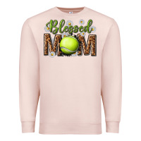Pale Pink blessed mom with tennis and daisy Premium Sweatshirt - texasbilliewilder