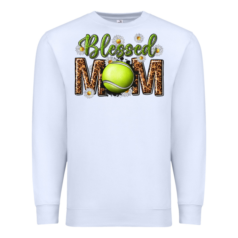 Blessed Mom With Tennis And Daisy Premium Sweatshirt by texasbilliewilder | Teevron