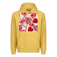 Antique Gold valentines day lollipops and lips seamless pattern Premium Hoodie - BundleAndBundleShop