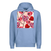 Colony Blue valentines day lollipops and lips seamless pattern Premium Hoodie - BundleAndBundleShop