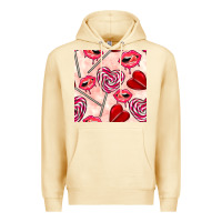Pina Colada valentines day lollipops and lips seamless pattern Premium Hoodie - BundleAndBundleShop