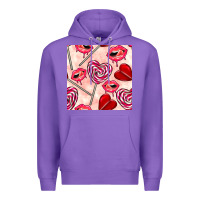 Purple valentines day lollipops and lips seamless pattern Premium Hoodie - BundleAndBundleShop