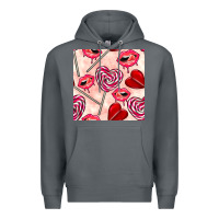 Rock valentines day lollipops and lips seamless pattern Premium Hoodie - BundleAndBundleShop