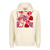 Sandshell valentines day lollipops and lips seamless pattern Premium Hoodie - BundleAndBundleShop