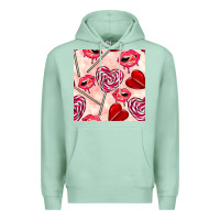 Seafoam valentines day lollipops and lips seamless pattern Premium Hoodie - BundleAndBundleShop