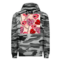 Slate Camo valentines day lollipops and lips seamless pattern Premium Hoodie - BundleAndBundleShop