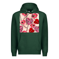 Sports Green valentines day lollipops and lips seamless pattern Premium Hoodie - BundleAndBundleShop