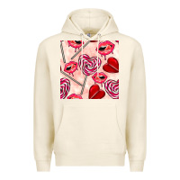 Tofu valentines day lollipops and lips seamless pattern Premium Hoodie - BundleAndBundleShop