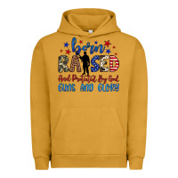 Pigment Peanut Butter born raised and protected by god guns and glory Urban Hoodie - JahusDesignShop
