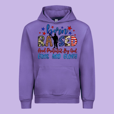 Born Raised And Protected By God Guns And Glory Urban Hoodie Designed By Jahusdesignshop