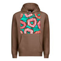 Chestnut valentines day heart donuts seamless pattern Premium Hoodie - BundleAndBundleShop