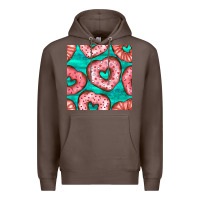 Coffee valentines day heart donuts seamless pattern Premium Hoodie - BundleAndBundleShop